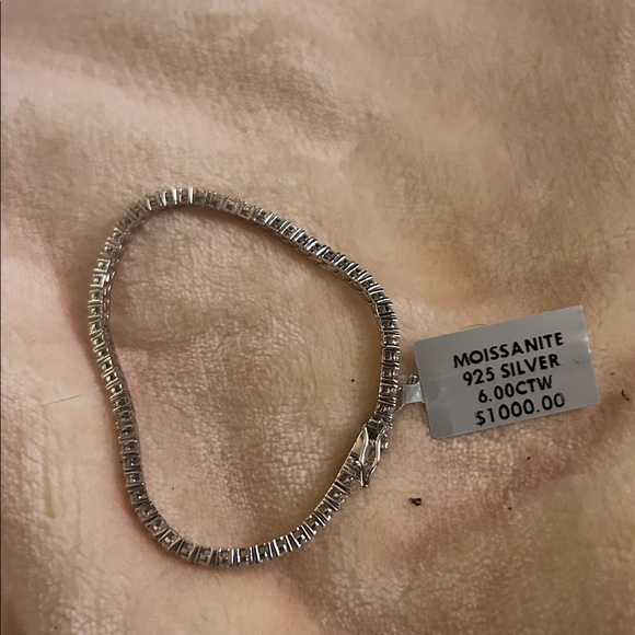 Dazzling Silver Moissanite Bracelet - Picture 3 of 4